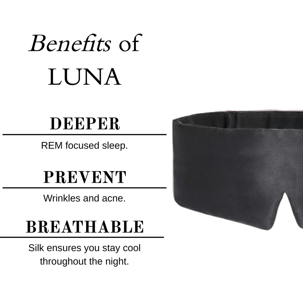 LUNÁ Premium Sleep Mask - Charcoal Black